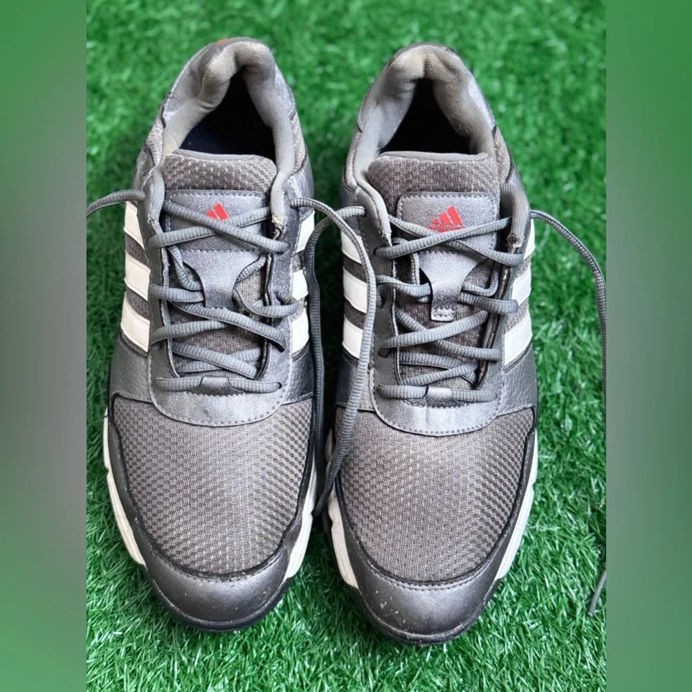 Adidas Men’s Golf Sneakers with White Stripes and Black Sole Size 11.5